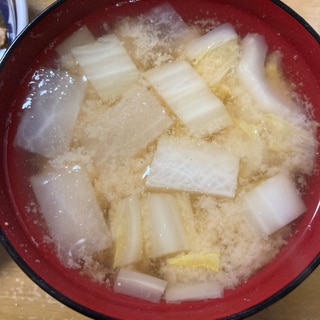 白菜と大根の味噌汁(^^)